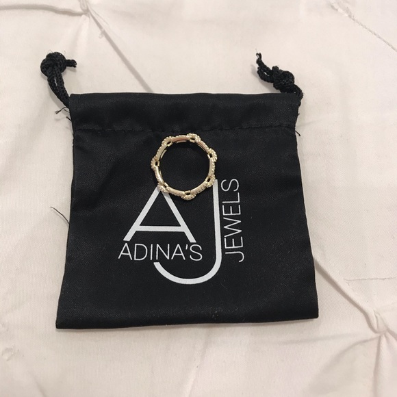 Gold Pavé Box Link Ring - Picture 6 of 6